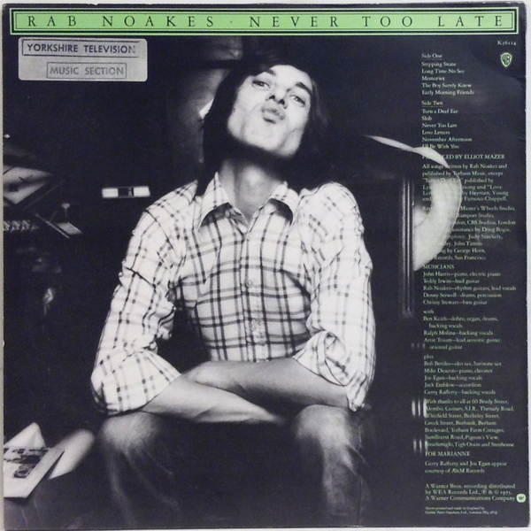 Hi-Fi Record Store | ラブ・ノークス(Rab Noakes) | Never Too Late |