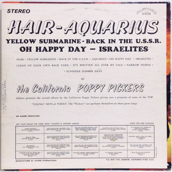Hi Fi Record Store カリフォルニア ポピー ピッカーズ California Poppy Pickers The Hair Aquarius
