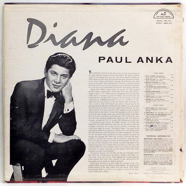 Hi Fi Record Store ポール アンカ Paul Anka Diana
