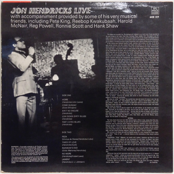 Hi Fi Record Store ジョン ヘンドリックス Jon Hendricks Live Hi Fi Record Store ジョン ヘンドリックス Jon Hendricks Live