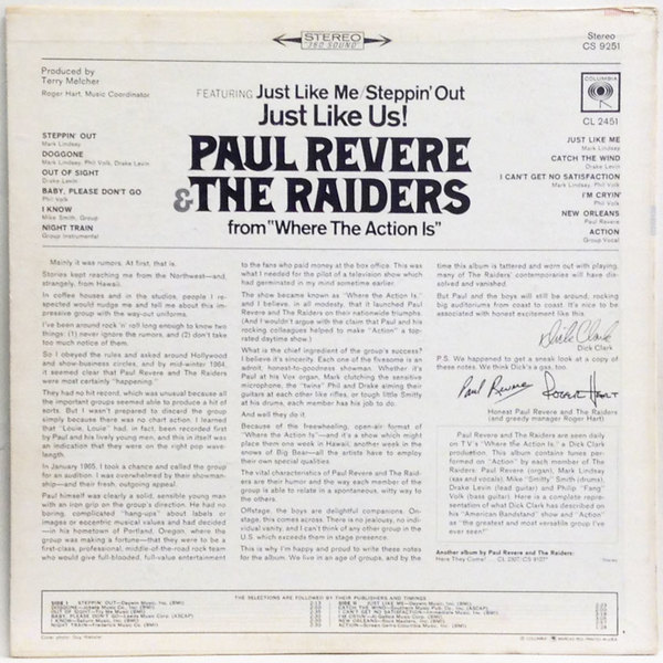 Hi Fi Record Store ポール リヴィア ザ レイダーズ Paul Revere And The Raiders Just Like Us